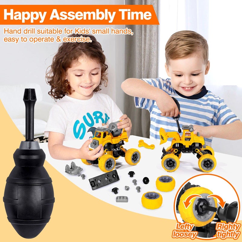 LUDILO 4PCS Take Apart Toys for 4 Year Old Boys Construction Toys with Electric Drill DIY Assembly Building Stem Toys Trucks Gifts for 3 4 5 6 7 8 Year Old Boys Girls Kids Learning Educational Toys - Image 3